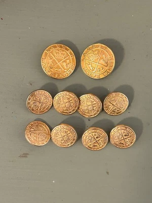 Ralph Lauren rare gold crown golf clubs spellout blazer replacement buttons 10 - Image 1 of 3
