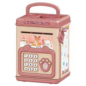 New Kids Piggy Bank Money Safe Box with Password and Fingerprint for Ages 3+ - Picture 1 of 5