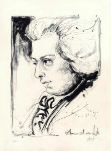 Andreas Noßmann - " Wolfgang Amadeus Mozart " - Originale Litografia 2010 - Picture 1 of 2