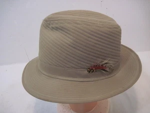 OLD LIGHT BROWN TAN MENS HAT - Picture 1 of 5