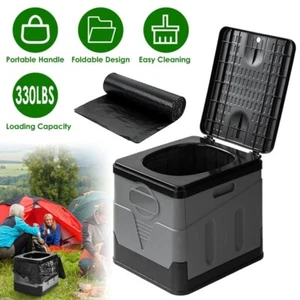 Portable Toilet with Carry Bag Foldable Travel Camping Outdoor Indoor Commode - Picture 1 of 11