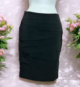 Falda Lápiz Gianni Versace Negra Talla 38 (4) Costura Lateral Cremallera 21" Largo Diseñador - Imagen 1 de 7