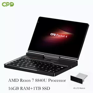 GPD Pocket 4 Mini PC Portatile PC Portatile AMD R7-8840U 16G+1TB+4G Modulo LTE Regno Unito - Foto 1 di 13