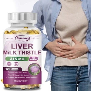 Milk Thistle 315mg - Silymarin - Cleanse, Detox & Repair Formula, Immune Support - Picture 1 of 14