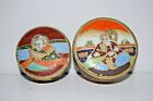 Vintage Pair of Hand Painted Enamelled Porcelain Japanese Pill Boxes with Lids