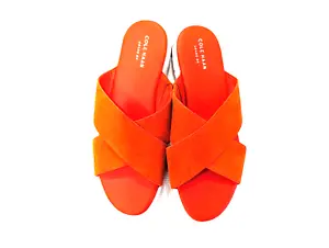 Cole Haan Bright Orange Crossover Open Toe Slide Sandals Women 8.5 - Picture 1 of 7