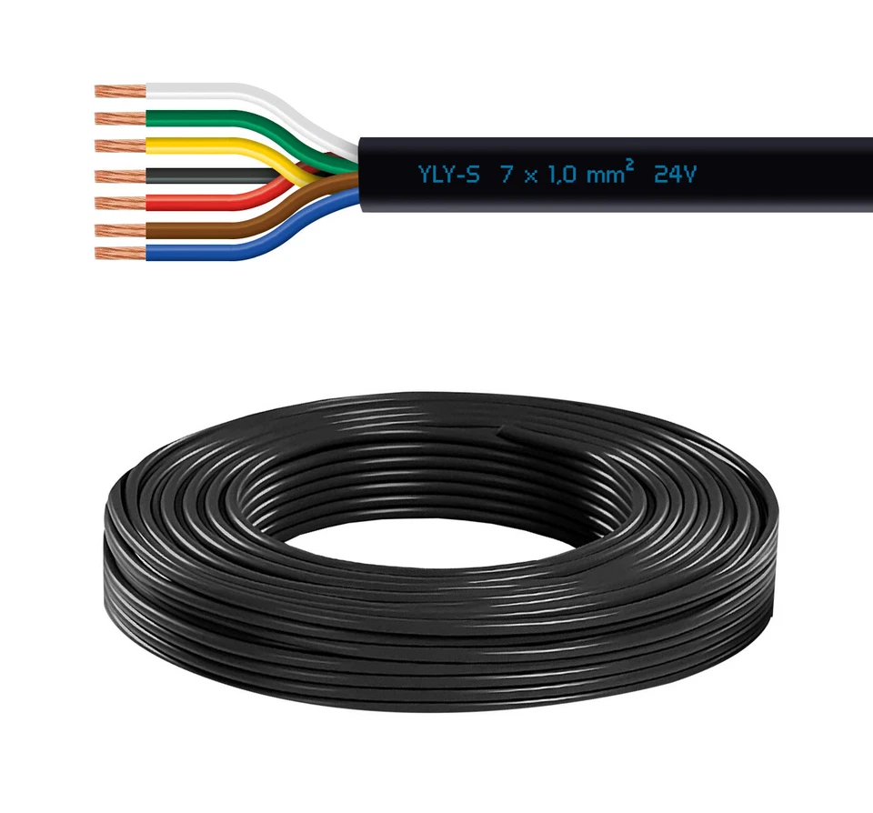 1m bis 50m Rundkabel 7x1,0mm² Fahrzeugleitung 7 adrig Anhängerkabel Elektrokabel - Bild 1 von 1