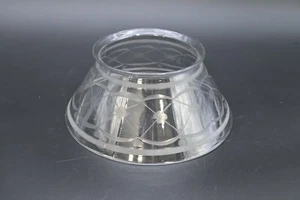 Antique Victorian Wheel Cut Acid Etched Gas Oil Kerosene Lamp Shade 5" Fitter - Picture 1 of 12