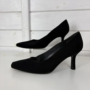 RUSSELL & BROMLEY Stuart Weitzman Shoes Size UK 8 Black Suede Court Evening - Picture 1 of 12