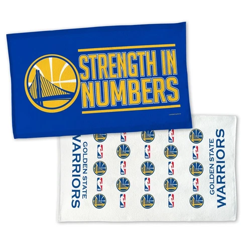 NWT NBA Golden State Warriors 2-Side 22" x 42" Bench Towel "Strength In Numbers" Cover