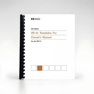 Manual for Hewlett Packard HP 71b Calculator HP 41 Translator pac - Picture 1 of 1