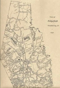Carte Ridgefield Branchville Ridgebury CT 1942 avec noms de propriétaires affichés - Photo 1 sur 1