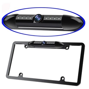 License Plate Frame Backup Camera Night Vision Car Rear View Camera with 8 Br... - Picture 1 of 6