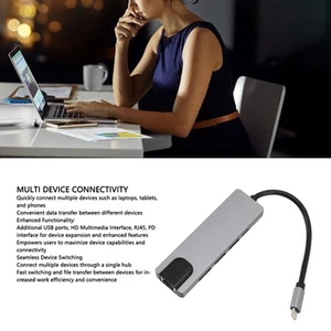 5 In 1 Typ C HUB Multiport Adapter 2 USB 3.0 Ports 4K 30HZ RJ45 PD Aufladen CHP - Afbeelding 1 van 22