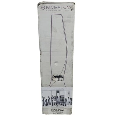 Fanimation Spitfire B6720-48WW Set of 3 White Washed 48" Blades OB No Cap - Image 1 of 3