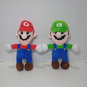 Mario And Luigi 11 Inch Plushes w/ Suction Cups On Head Window Cling Video Game - Picture 1 of 4