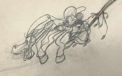 Two-Gun Mickey Production Drawing Walt Disney 1934 Cowboy Horse Cel Original - Image 1 of 4
