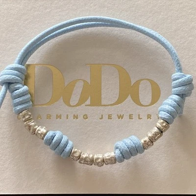 Dodo Pomellato Bracciale Azzurro Cielo Unisex Granelli Fuori Prod Argento Origin - Immagine 1 di 4