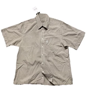 Barbour The Travel Shirt Mens (L) Size Green/Black & White S/S Shirt w Logo - Picture 1 of 11