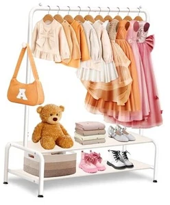 Kids Clothing Rack - Dress Up Clothes Rack - Baby Toddler Closet - Mini White - Picture 1 of 7