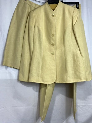 Blazer y falda vintage Carlisle para mujer de lino/seda de 3 piezas talla 6 talla 2 Foto 1 de 4