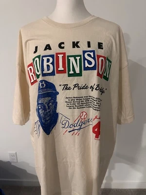 Mitchell & Ness Jackie Robinson Brooklyn Dodgers Throwback T Shirt 2XL NWT - Image 1 of 4