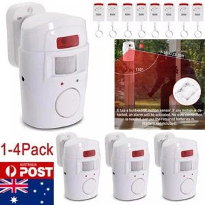 1-4X PIR Wireless Motion Sensor Alarm Remote Controls Home Shed Garage Security - Picture 1 of 24