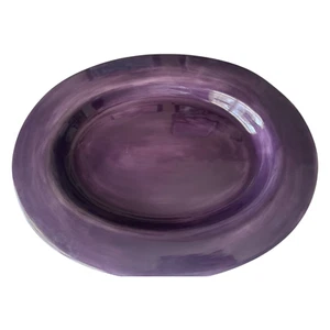 Pottery Barn Platter Sausalito LARGE 18" Hand Painted Fig Purple Oval Boho - Picture 1 of 12