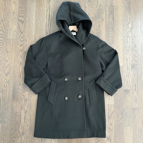Cappotto con cappuccio vintage anni '60 Christian Dior Loro Piana Lana d'Agnello Verde Foresta 14 L