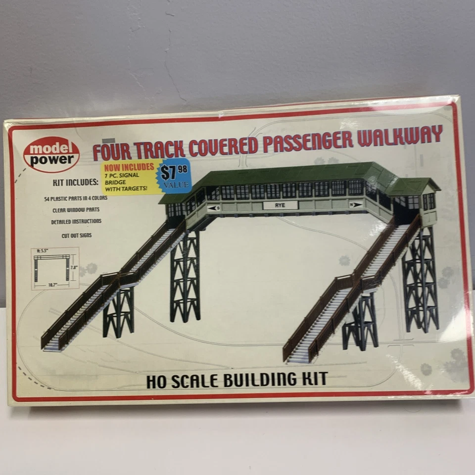 Model Power 402 HO Scale Four Track Passenger Walkway New Sealed Box - Image 1 of 3