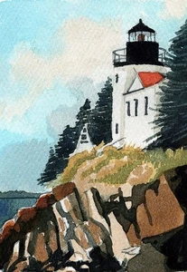 Faro Bass Harbor Head, Parque Nacional Acadia, Maine. Tarjetas de notas de Peter Mason - Imagen 1 de 2