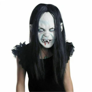 Halloween Horror Langhaar Hexe Vollgesichts Latexmaske Erwachsene Unisex - Bild 1 von 5