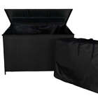 Rattan Garden Storage Black Box & Waterproof Carry Bag Large Cushion Blanket