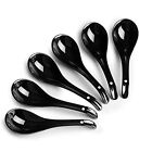 Asian Soup Spoons Set Ceramic Chinese Soup Spoons Black Japanese Spoon For Cerea