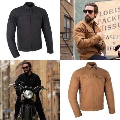 Oxford Original Heist Men's Waterproof Motorcycle Shirt Jacket CE AAA Black Tan - Image 1 of 2