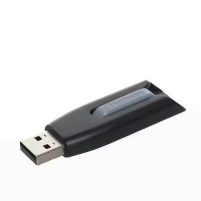 Verbatim 49189 128GB Store N Go V3 USB 3.2 Gen 1 Flash Drive Retractable Gray - Image 1 of 4