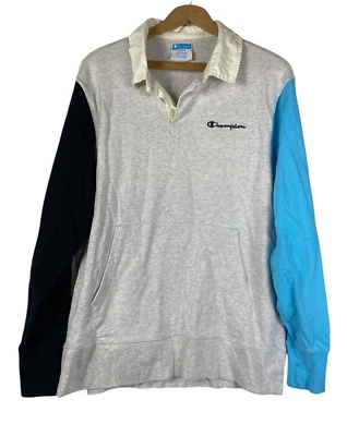 Champion 橄榄球 卫衣 衬衫 色块 棉 大号 男式 运动装 滑冰鞋 — 第 1/4 张图片