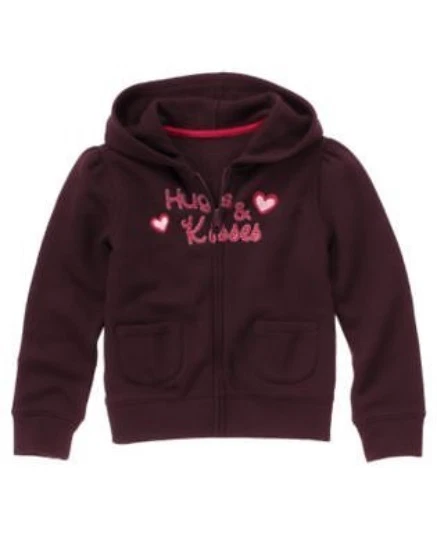 GYMBOREE щенки и поцелуи коричневый "объятия и поцелуи" капюшон куртка 3 4 5 6 7 8 10 12 новый с Ярлыками - Изображение 1 из 1