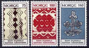 128 Norway 1973, NK 716-18 MNH, Lapp handicraft, MI 668-70, SC #623-25. - Picture 1 of 1