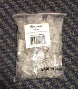 Steren Modulare 8x8 Piatto/Incagliato Ethernet RJ45 Spina 301-068 NUOVO Sacchetto da 100 - Foto 1 di 1