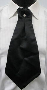 Black Cravat Tie With Pin Ascot Theater Costume Cutaway **Free Shipping**