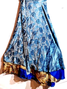 Incredible-art Vintage Silk Sari Magic Wrap Skirt Reversible Double Layer skirt - Picture 1 of 6