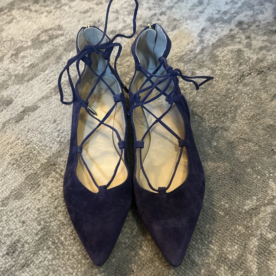 Ballets planos de gamuza púrpura Ivanka Trump Tropica para mujer talla 9 Foto 1 de 4