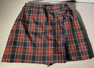 Dennis Uniform Macbeth Red Plaid Skort 3521 Size 14 - Picture 1 of 4