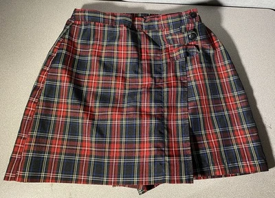 Skort xadrez vermelho Dennis uniforme Macbeth 3521 tamanho 14 - Imagem 1 de 4