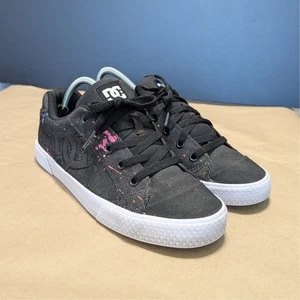 DC Shoes Chelsea Skateboard Sneakers Black Splatter Paint Skater Lace Up Shoes - Picture 1 of 7