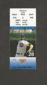 CHICAGO CUBS vs PITTSBURGH PIRATES ticket stub 6/6/2004  GREG MADDUX WIN # 294 - Picture 1 of 2