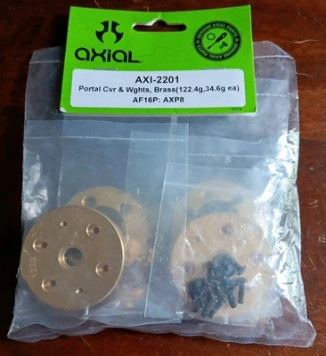 Axial Portal Cvr & Wghts Brass122.4g34.6g ea AF16P AXP8 AXI-2201 - Image 1 of 4
