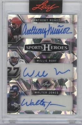 2025 Leaf Sports Heroes Anthony Muñoz Willie Roaf Walter Jones #H3-10 Auto 26/30 - Image 1 of 2