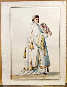 Schönes Aquarell Ende 19. Jh. unter Diakon von Saint Denis? Religion Zeichnung - Bild 1 von 1